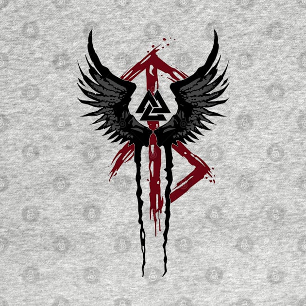 Valkyrie Symbol Valknut Odin Wings Vikings Asgard Valhalla by Dojaja